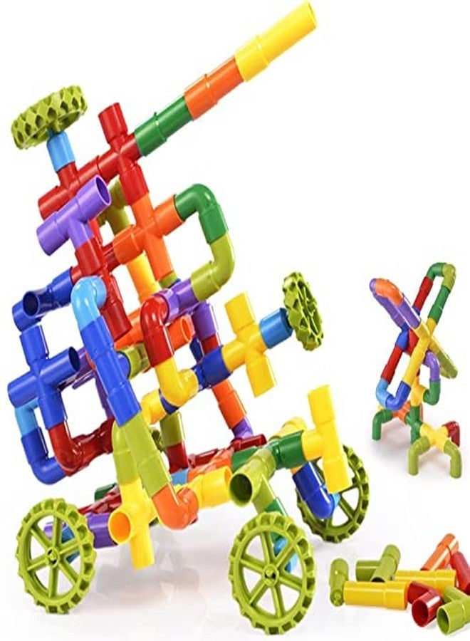 PULSBERY Non-Toxic Pipe Shape Building Block Set for Kids 2 3 4 5 6 7 8 9 Year Kids Boys & Girls (Pipe Puzzle Block Toy) - Image 1